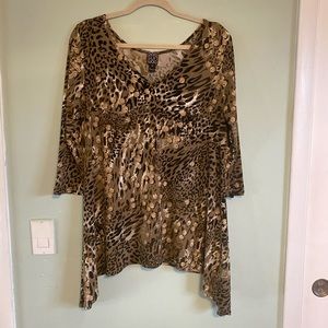 Clara Sun Woo Flowy Printed Blouse Top Size M